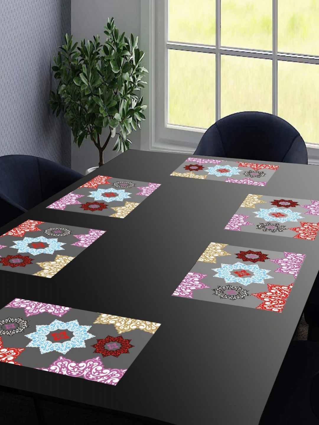 

LooMantha Transparent & Pink 6 Pieces Printed Rectangular Table Placemats