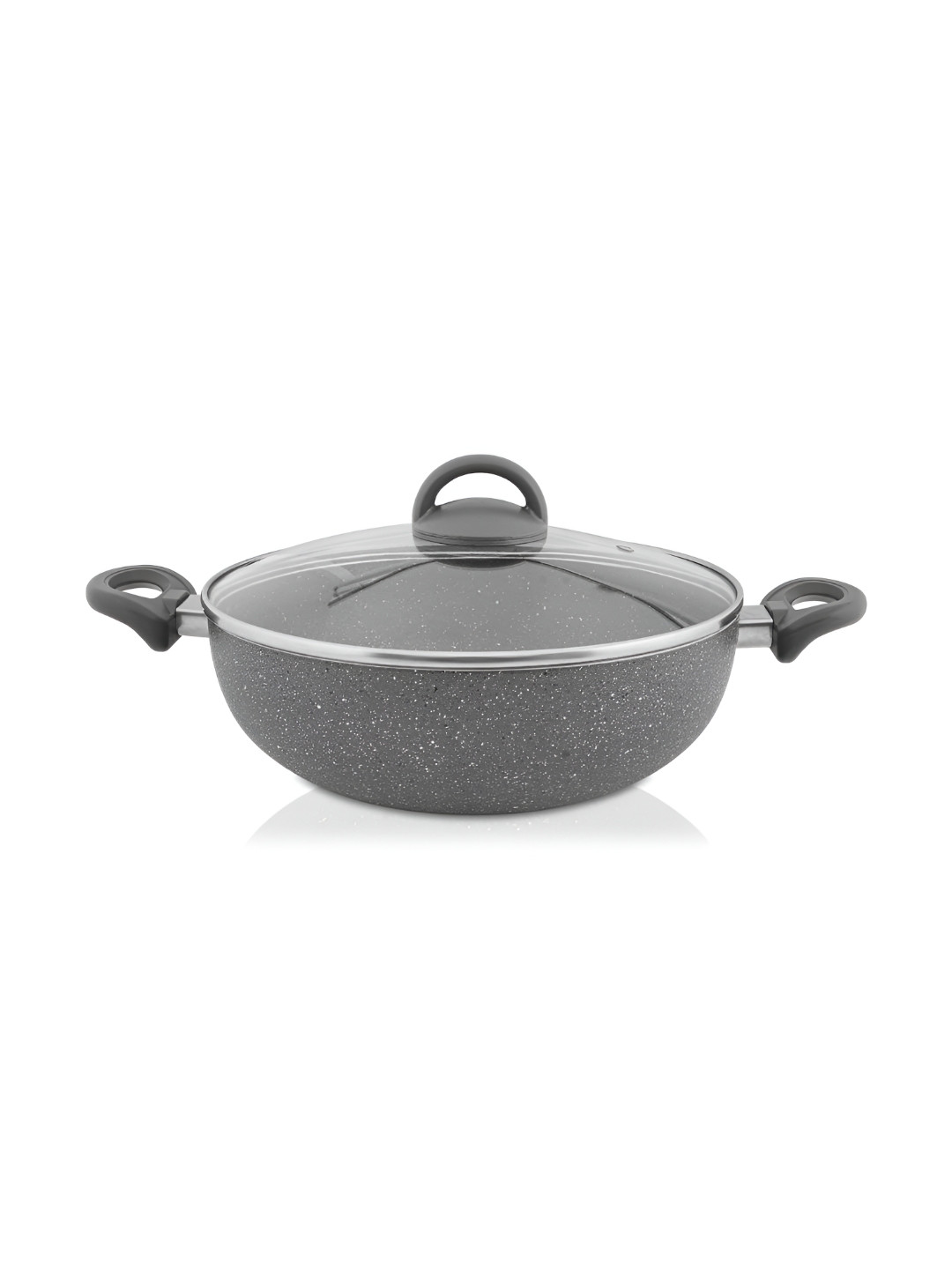 

Shri & Sam Grey Dishwasher Safe Non Stick Kadhai With Lid 2.5 Li