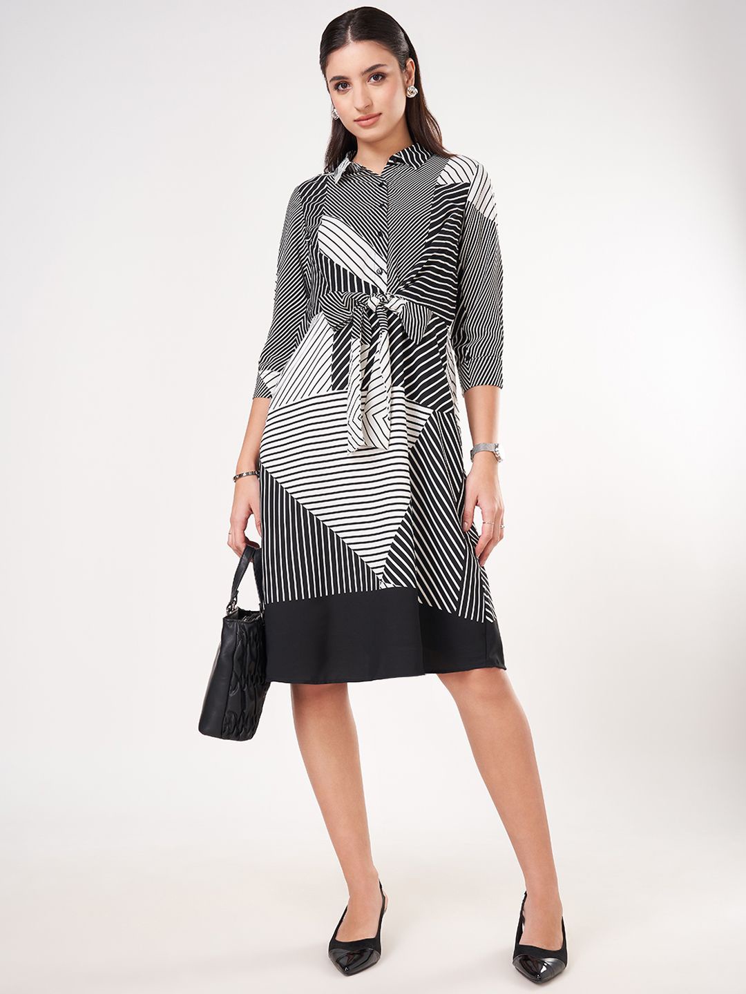 

Annabelle by Pantaloons Women Printed A-Line Dress, Black