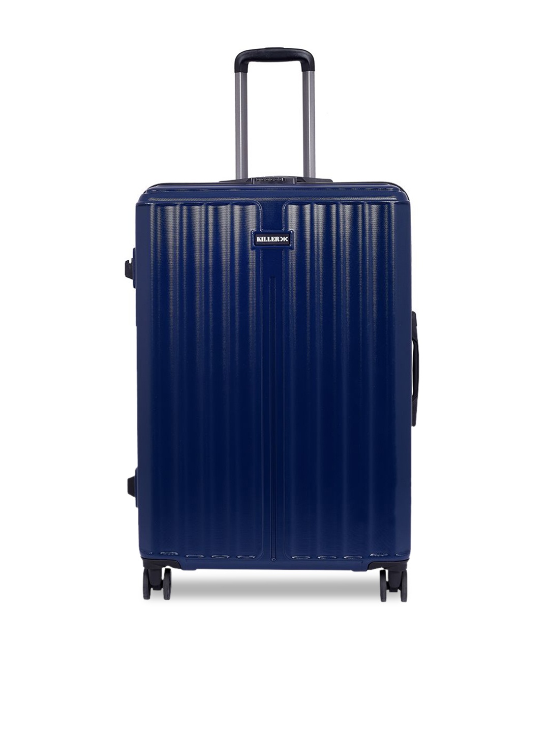 

Killer Textured Hard-Sided Large Padded Back Trolley Suitcase, Blue