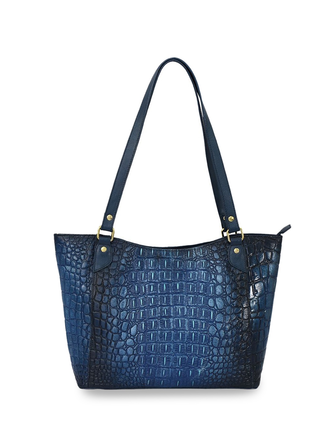 

Anuschka Women Textured Structured Leather Shoulder Bag, Blue