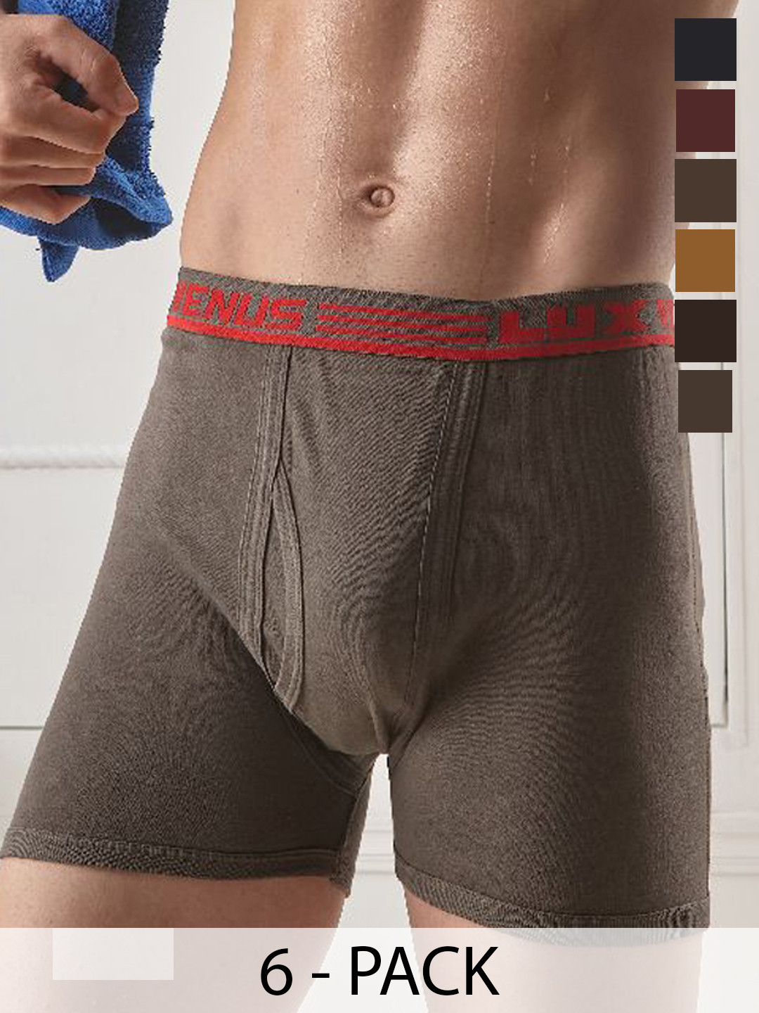 

LUX VENUS Pack of 6 Assorted Men Cotton Trunk NW1_VENUS_FCD_DRW_AST_80_6PC, Blue