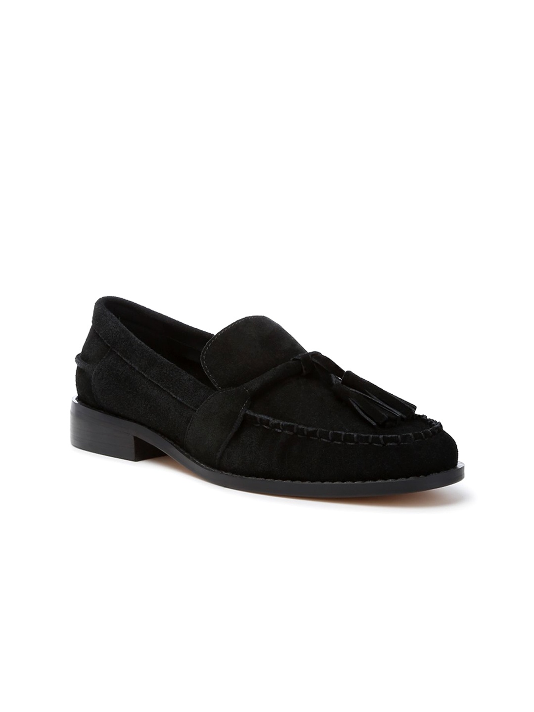 

RAG & CO Women Suede Loafers, Black