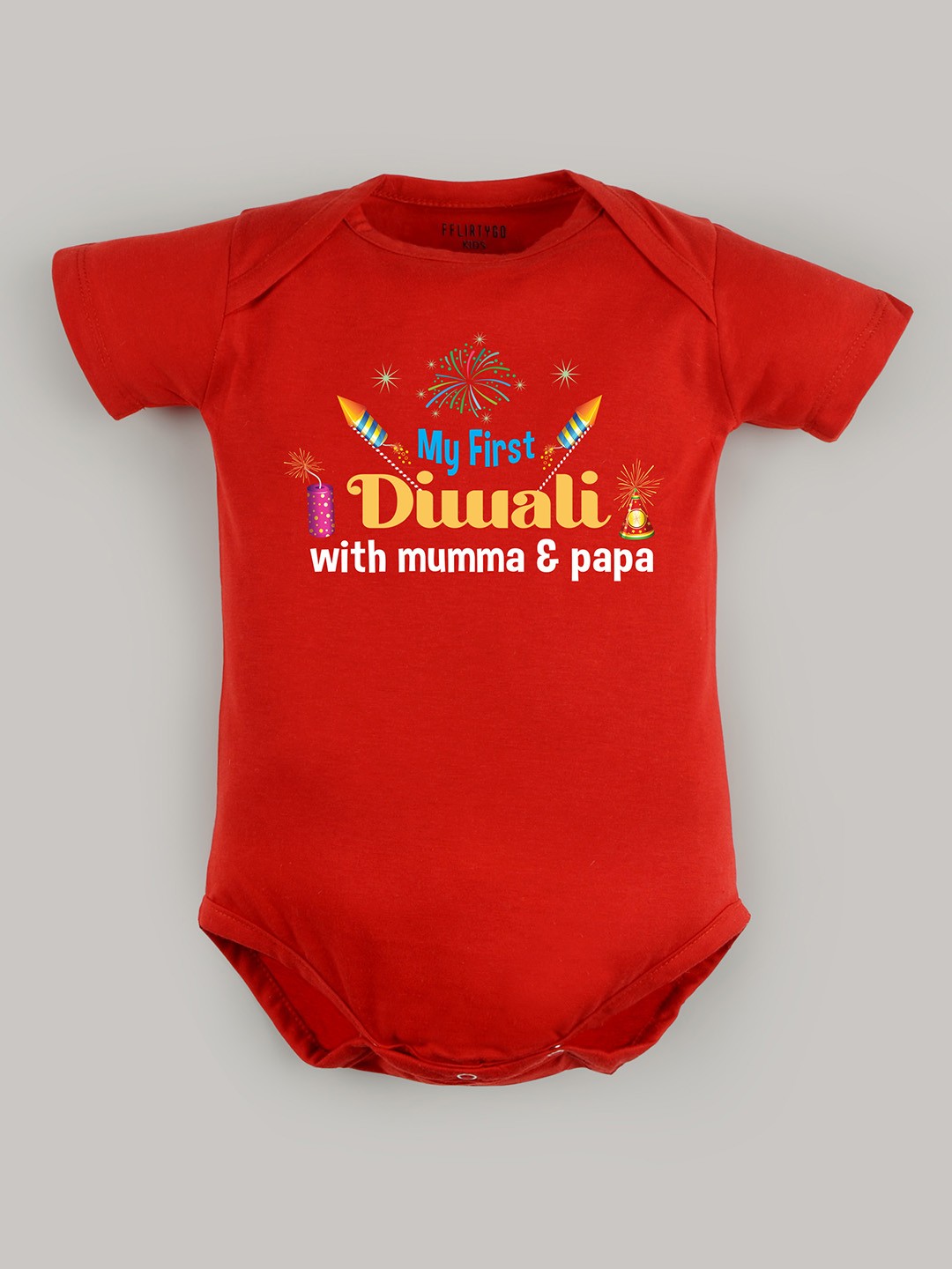 

FFLIRTYGO Infants Printed Cotton Bodysuit, Red