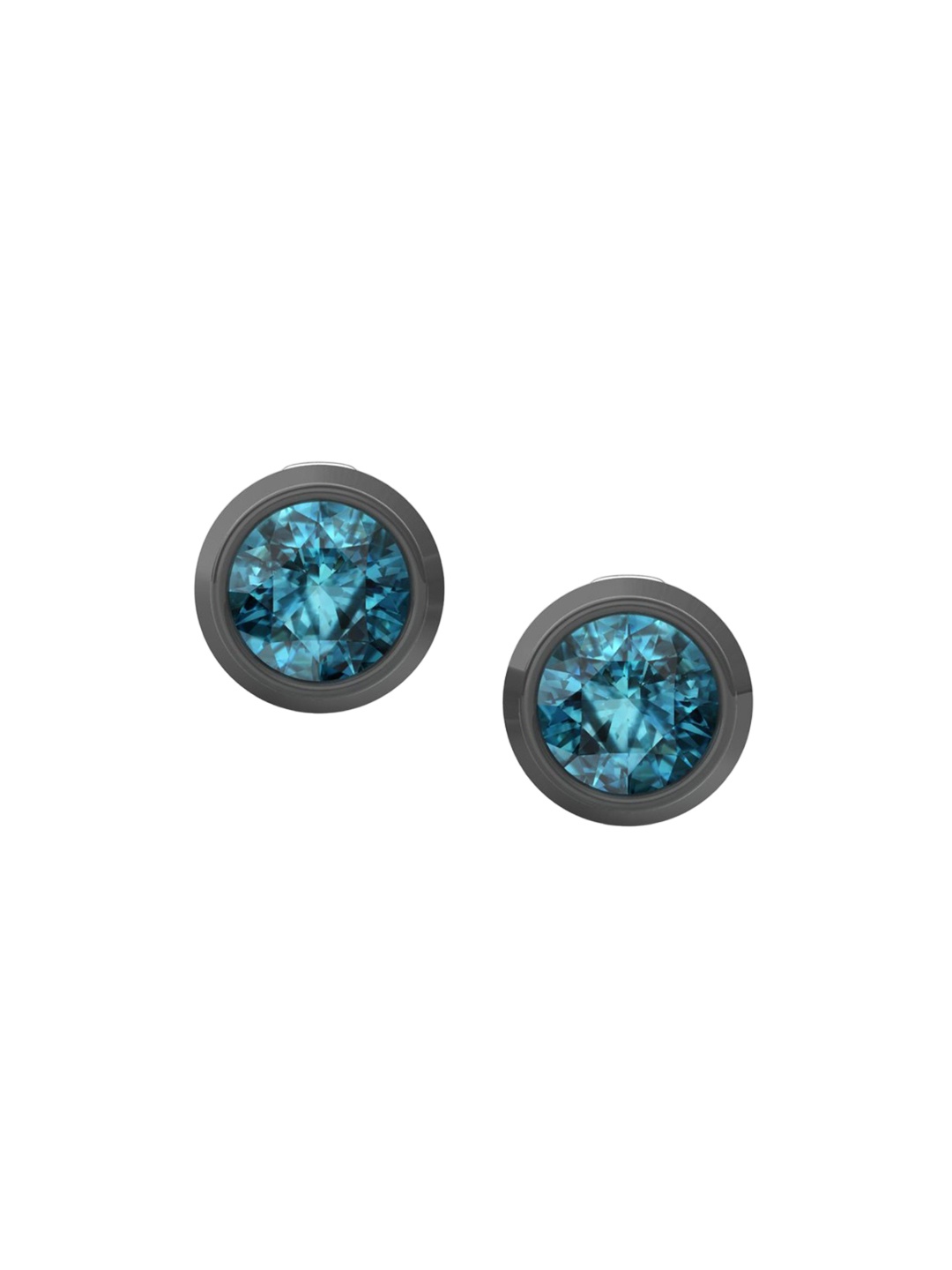 

VELVET IMPERIAL Silver-Plated Contemporary Studs Earrings, Black