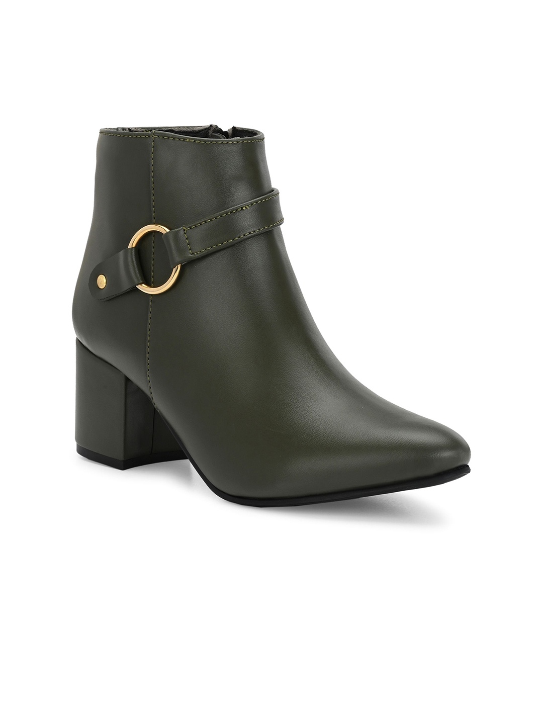 

The Roadster Lifestyle Co Women Block-Heeled Chelsea Boots, Olive