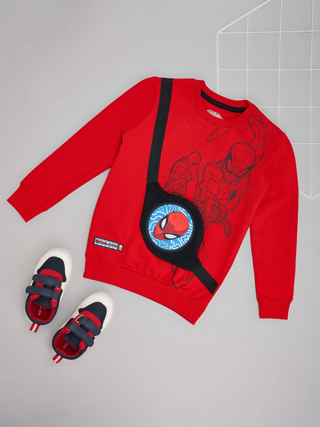 

Pantaloons Junior Boys Printed Round Neck Sweatshirt, Red