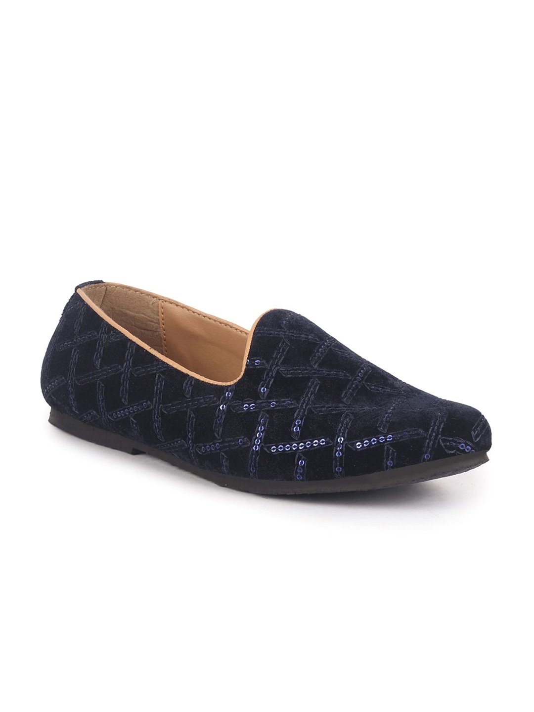 

FAUSTO Men Round Toe Mojaris, Blue