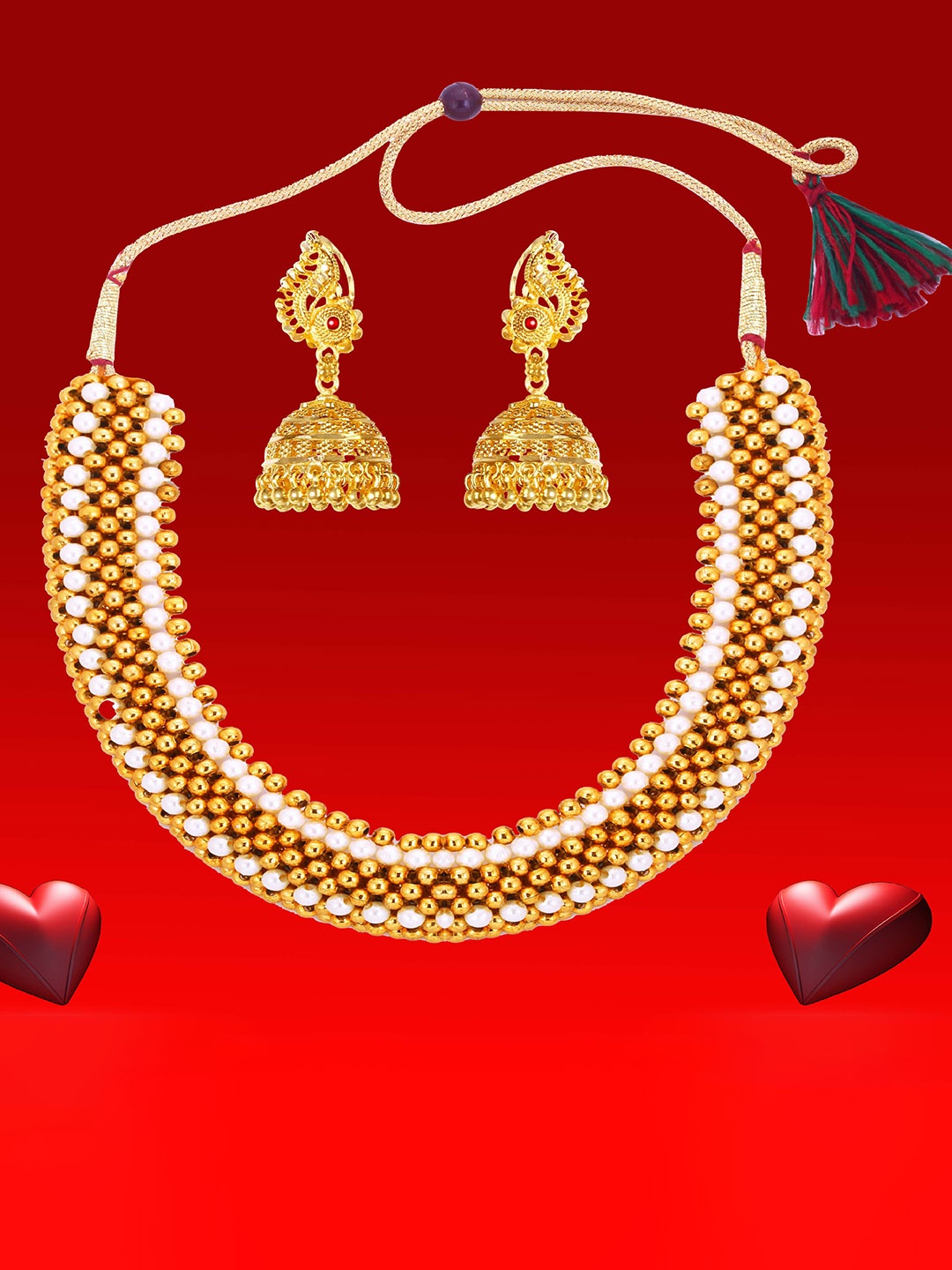 

Heer Collection Gold-Plated Beaded Jewellery Set