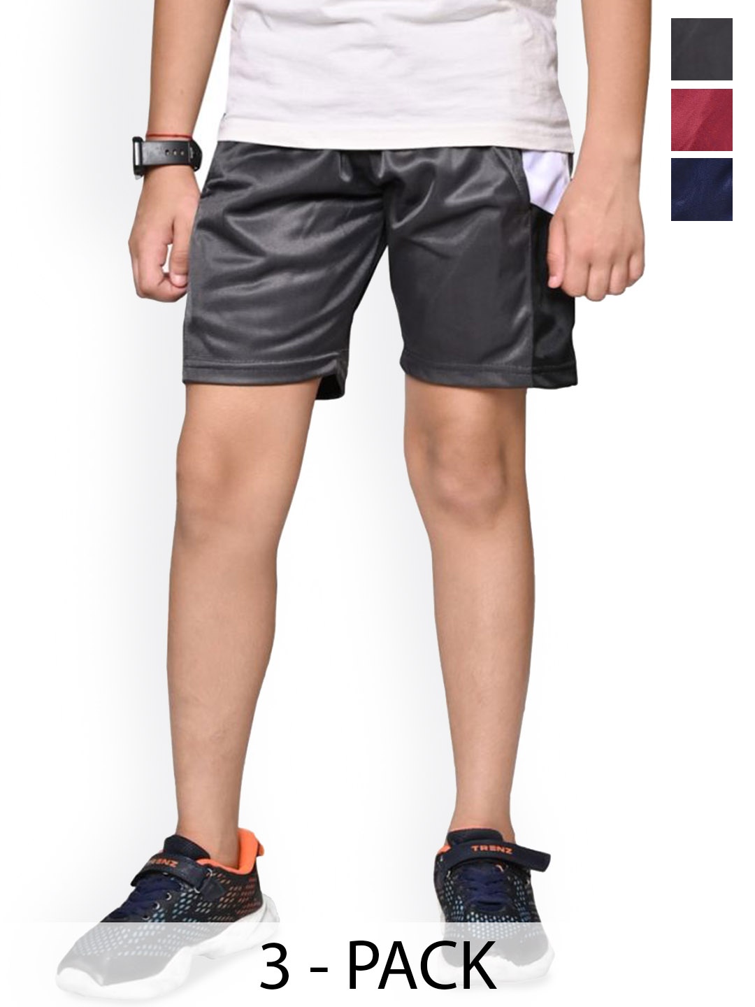 

BAESD Boys Pack Of 3 High-Rise Shorts, Black