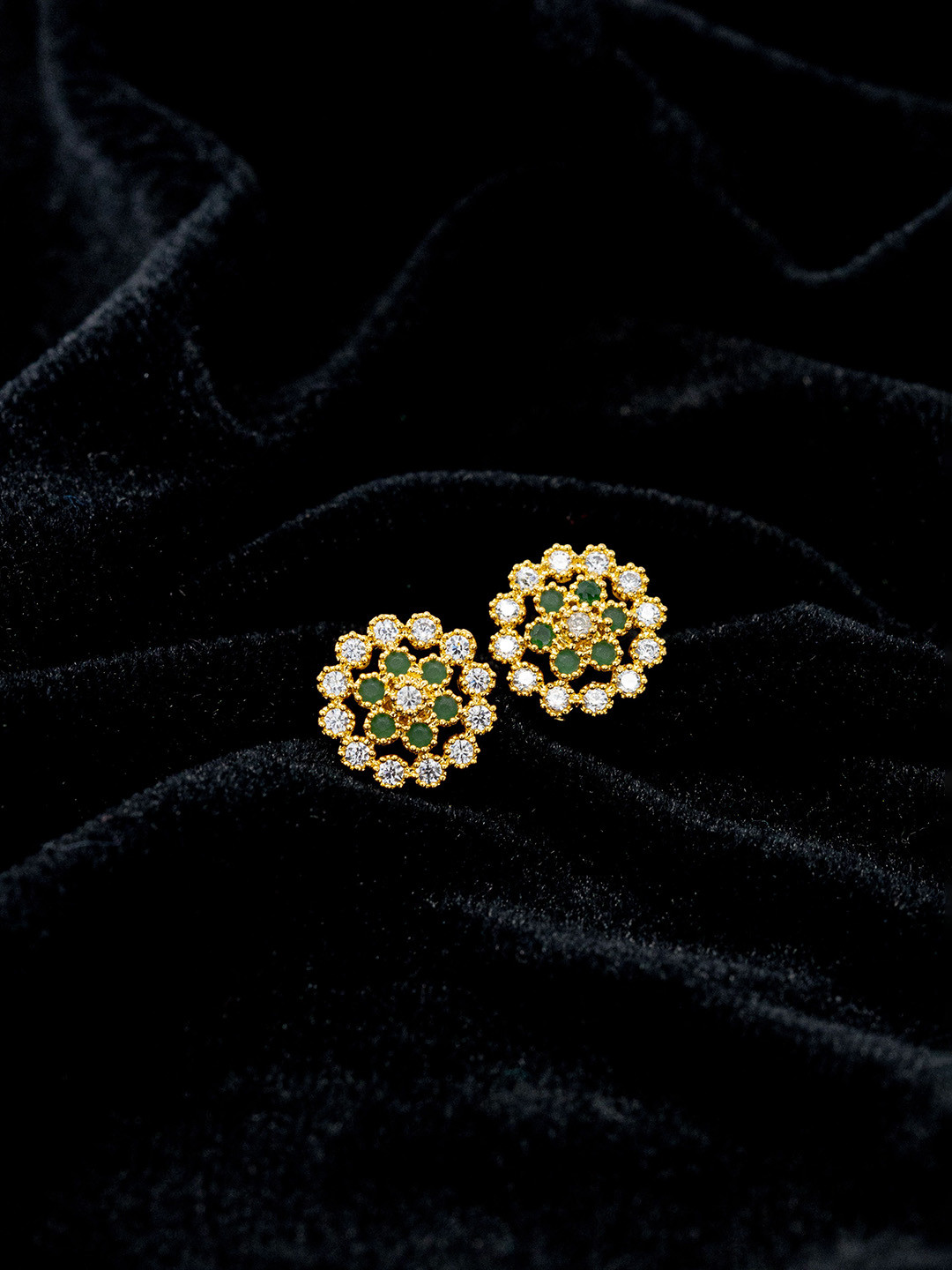 

GOLD CASH Women Gold-Plated Stone Studded Earrings