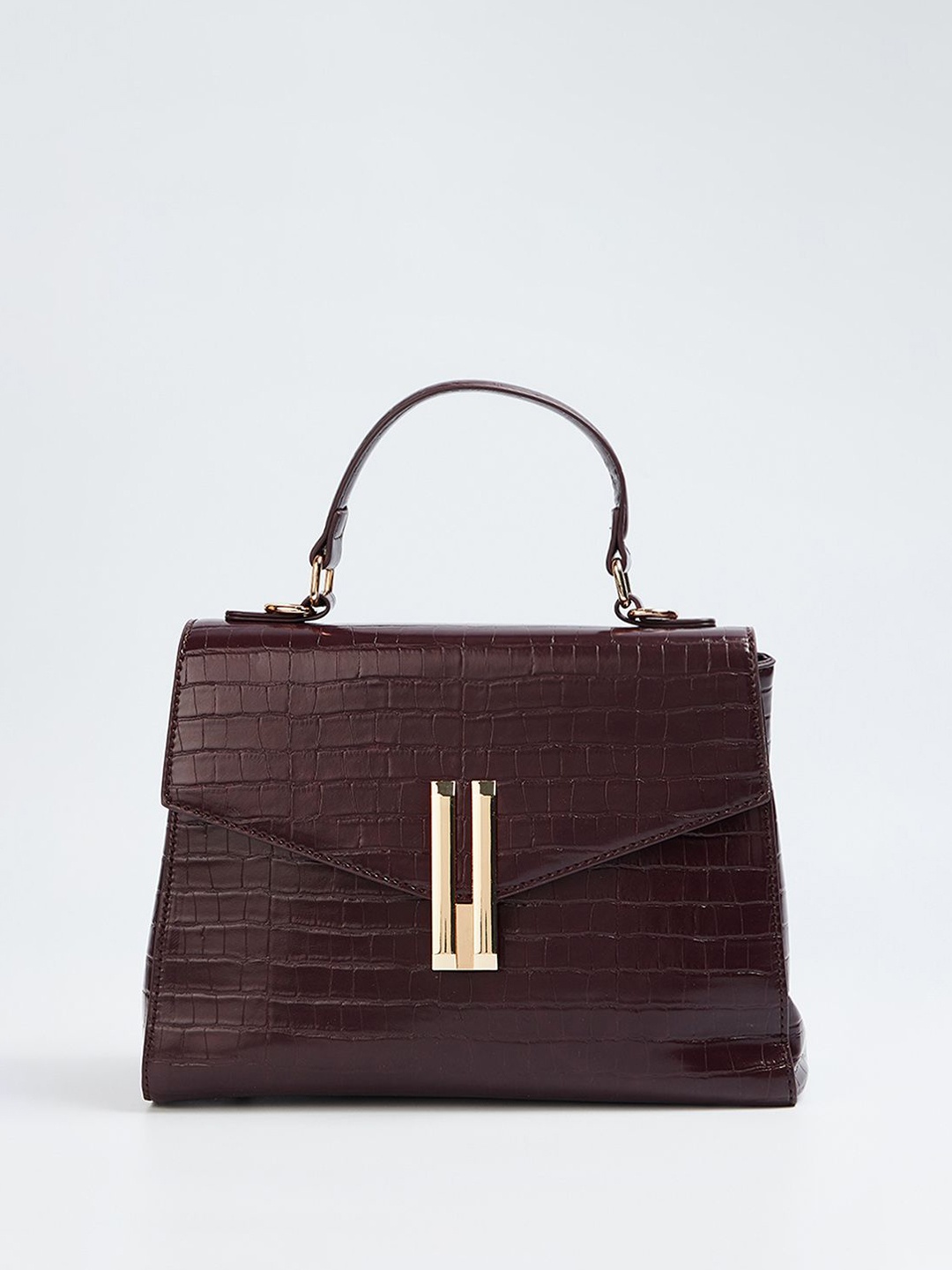 

CODE by Lifestyle Women Textured Structured Handheld Bag, Burgundy