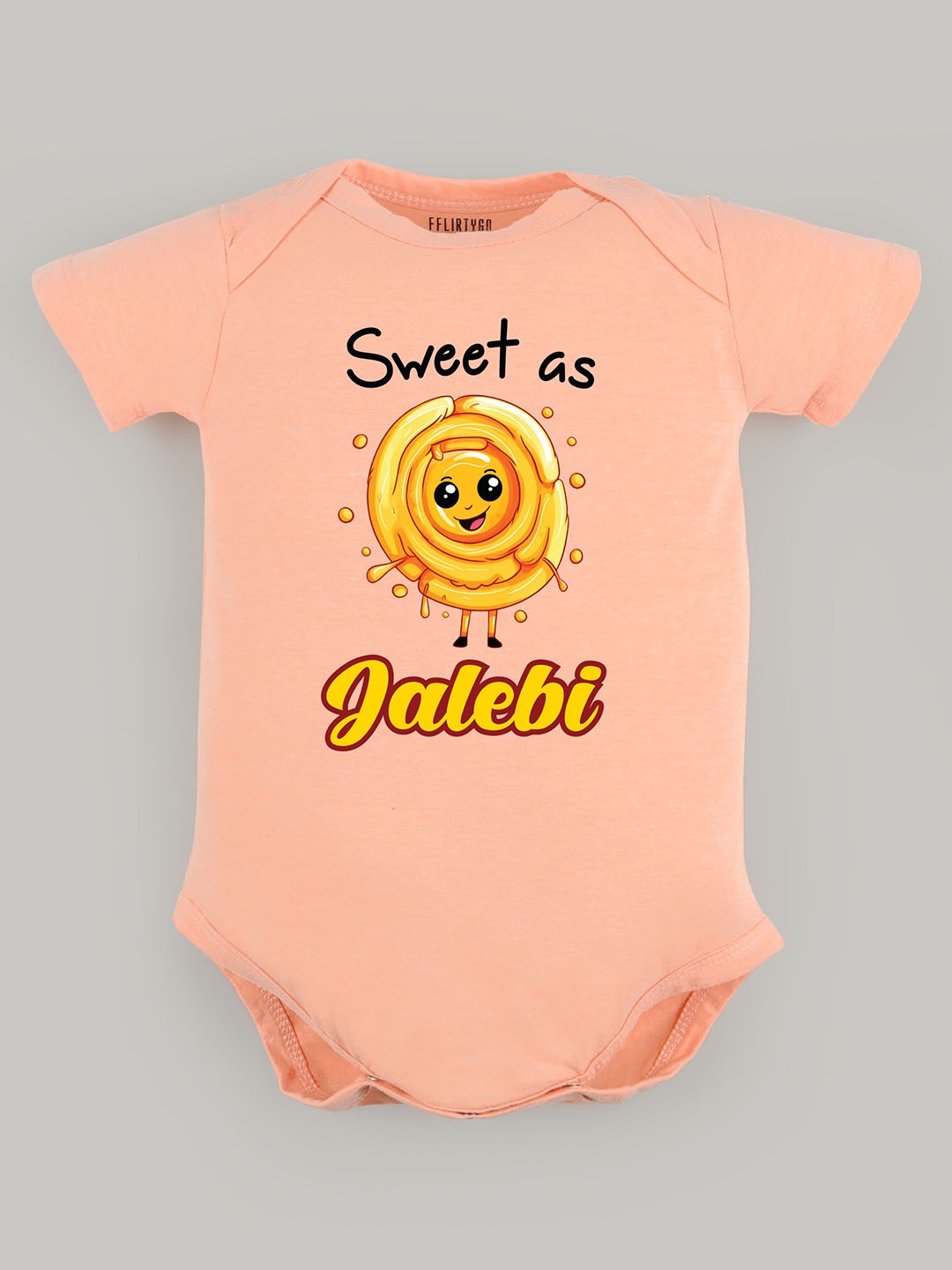 

FFLIRTYGO Kids Printed Cotton Bodysuit, Peach