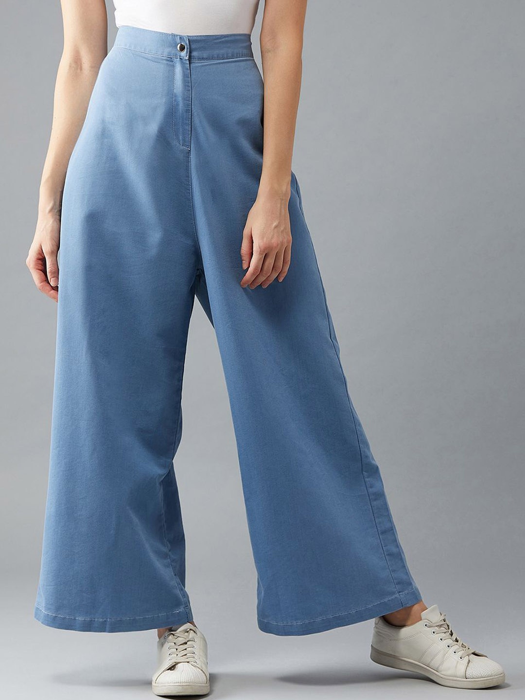 

DOLCE CRUDO Women Wide Leg High-Rise Casual Jeans, Blue
