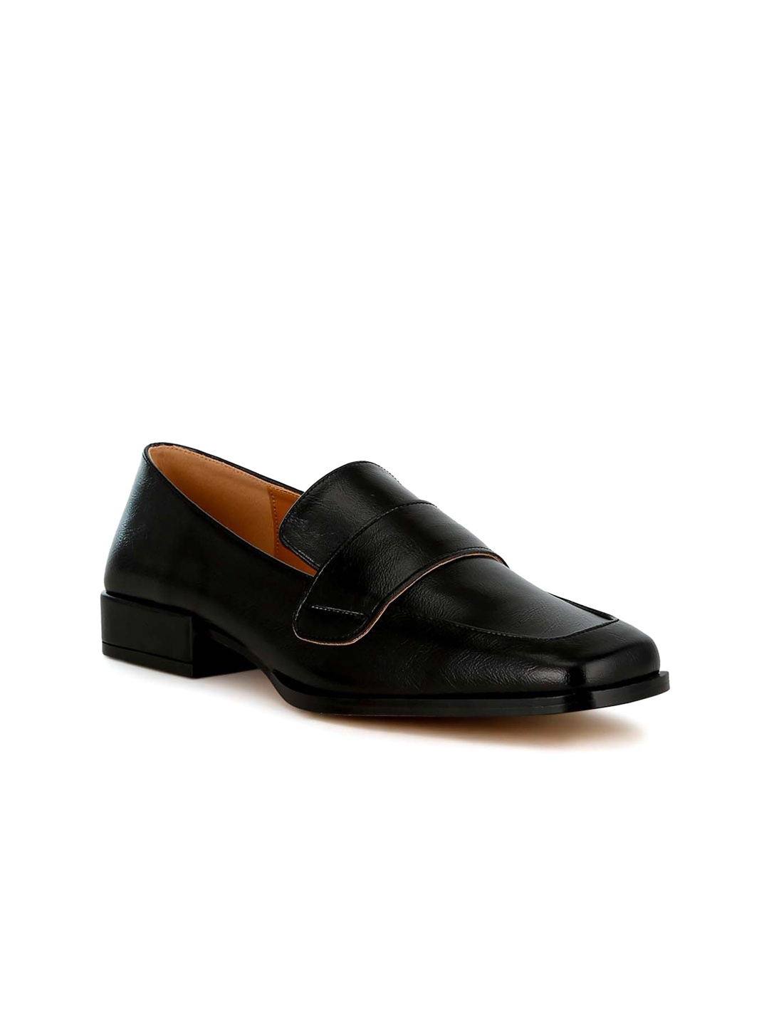 

RAG & CO Women Patent Leather Loafers, Black