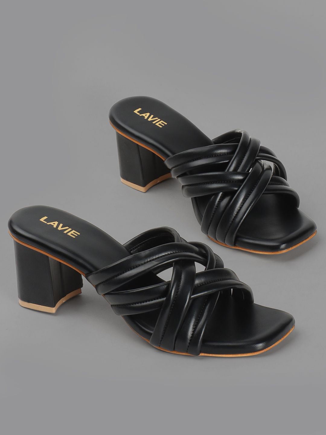 

Lavie Kitten Pumps with Laser Cuts Black Open Toe Women Heels