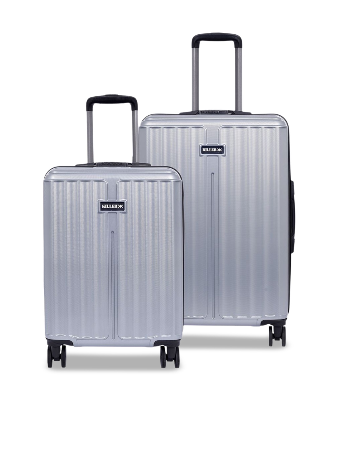 

Killer Set Of 2 Hard-Sided Large Trolley Bag, Silver