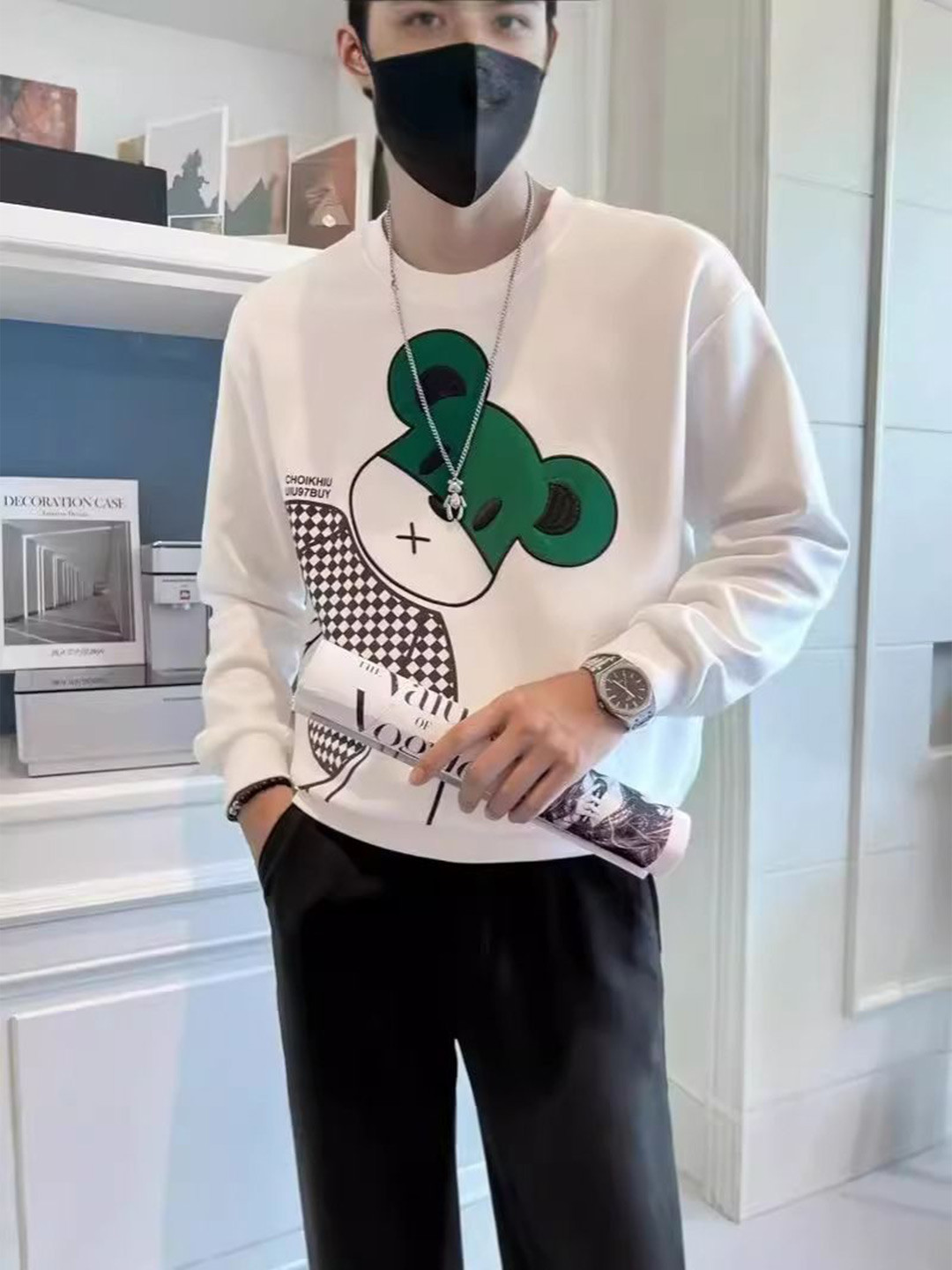 

StyleCast Men Printed Sweatshirt, White