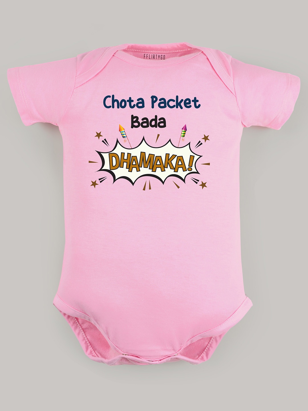 

FFLIRTYGO Kids Cotton Printed Bodysuit, Pink