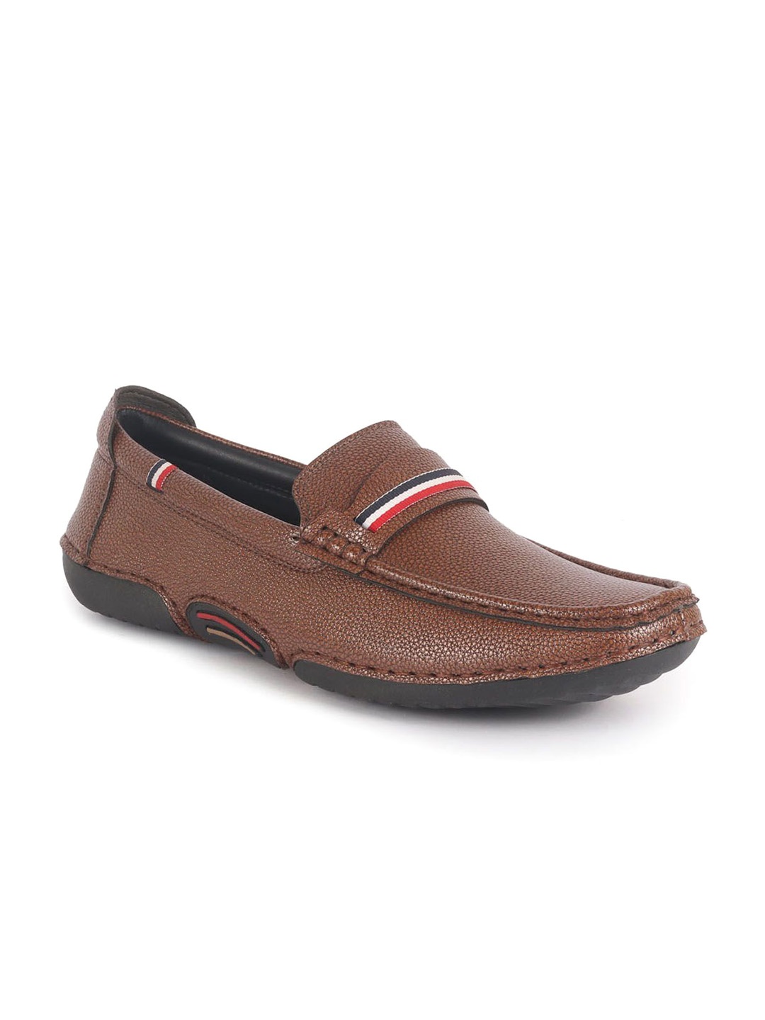 

FAUSTO Men Textured PU Casual Loafers, Tan