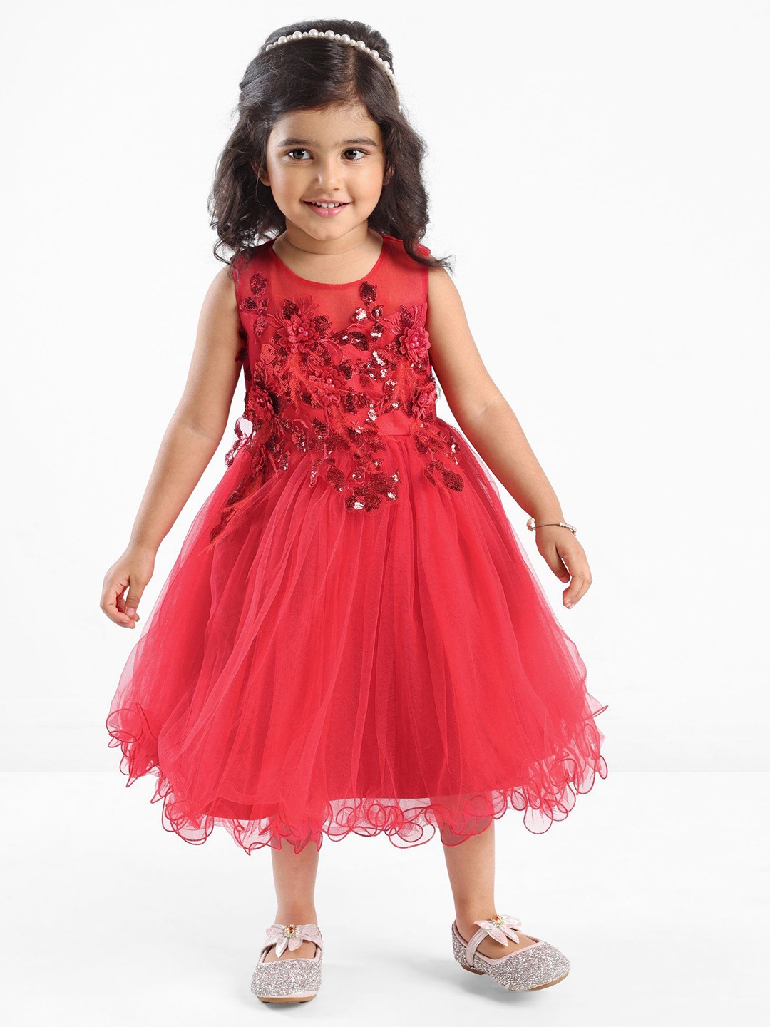 

Mark & Mia Girls Fit & Flare Dress, Red