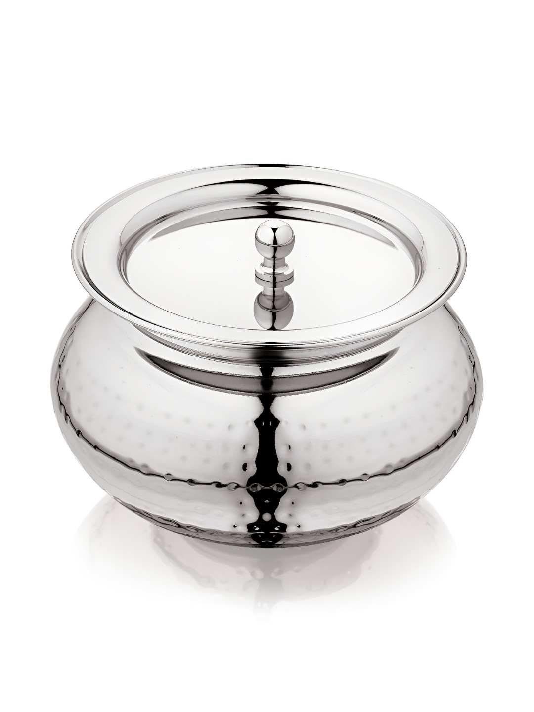 

MUKTI Zaika Silver Toned Dishwasher Safe Stainless Steel Cooking Handi 1L With Lid