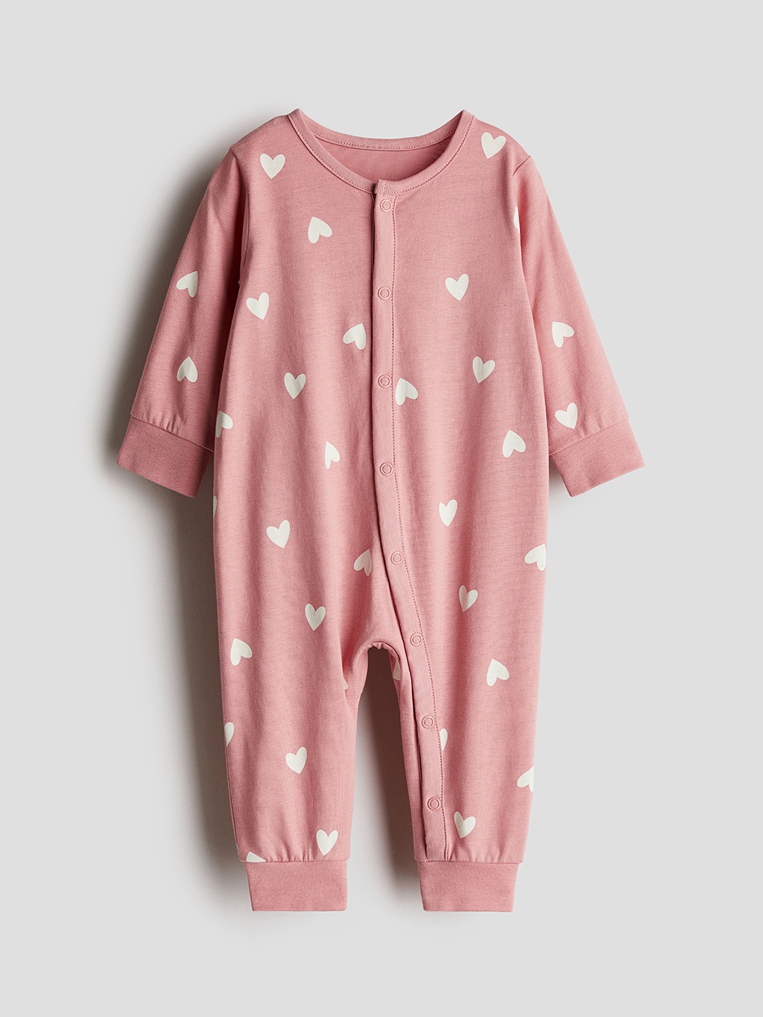 

H&M Printed Cotton Romper, Pink