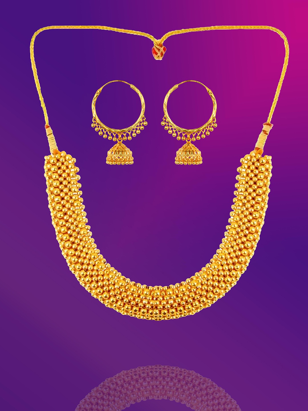 

Lila Gold-Plated Beaded Jewellery Set