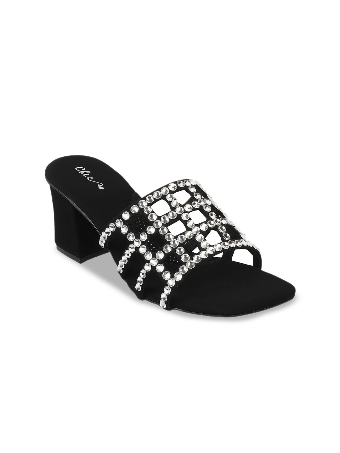 

Cheemo Women Embellished Ethnic Block Mules, Black