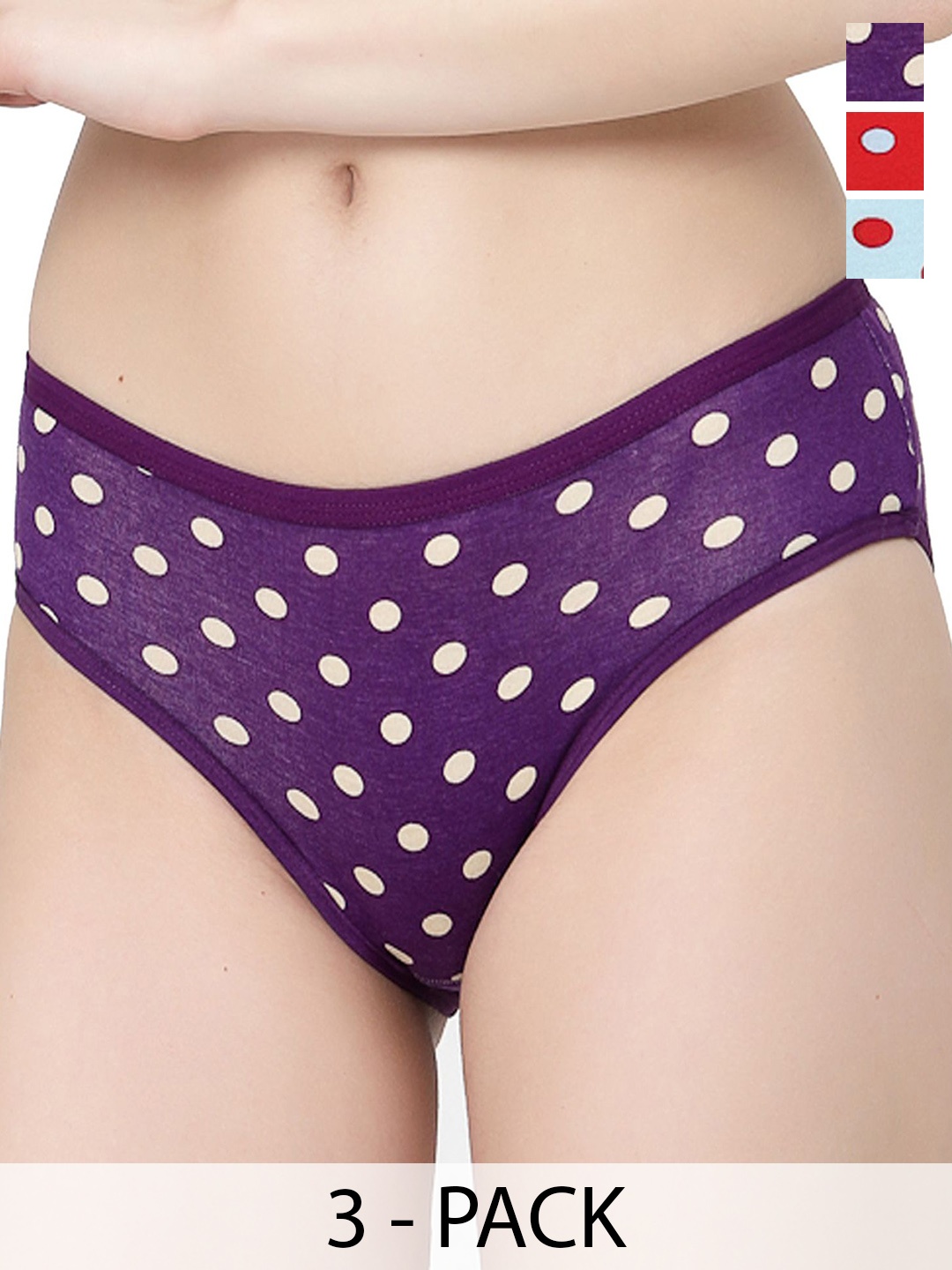 

Docare Pack Of 3 Printed Hipster Briefs, Blue