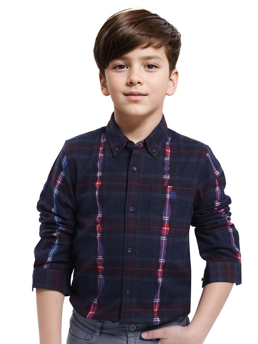 

Rare Ones Boys Checked Oxford Shirt, Navy blue