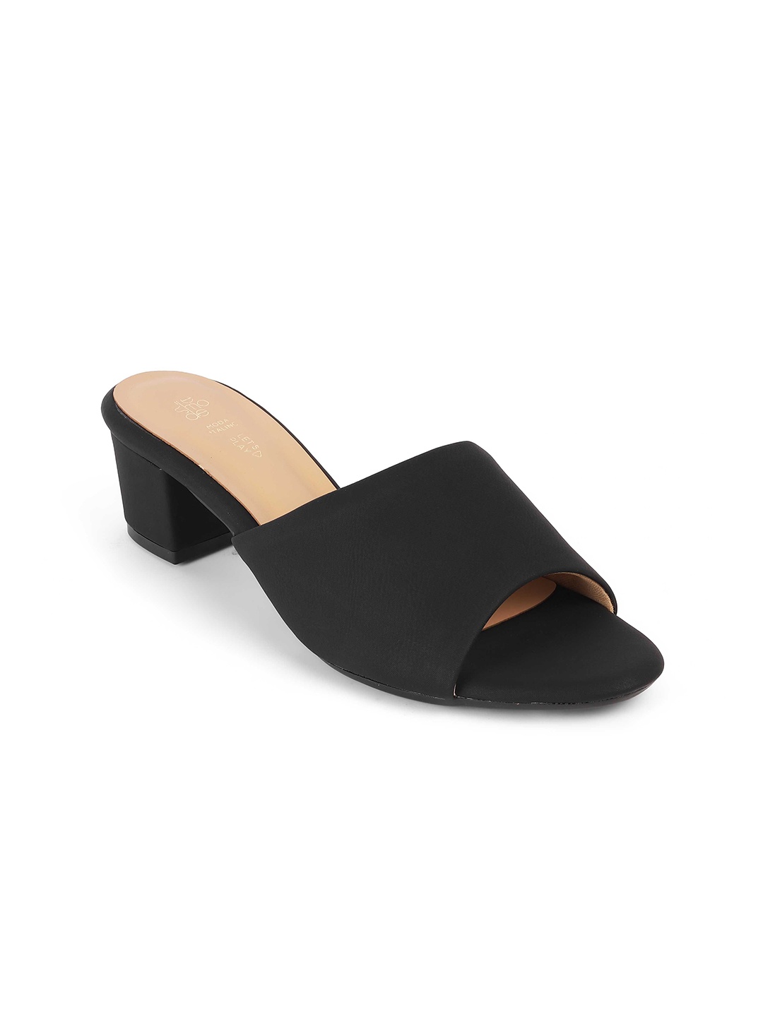 

Tresmode Women Leather Block Sandals, Black