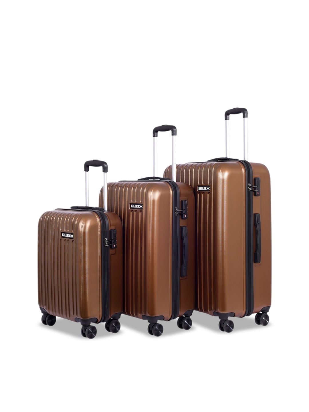 

Killer Set Of 3 Hard-Sided Trolley Bag, Brown