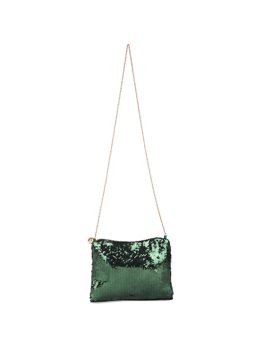 

Rediscover Fashion Women Embellished Structured Sling Bag, Green