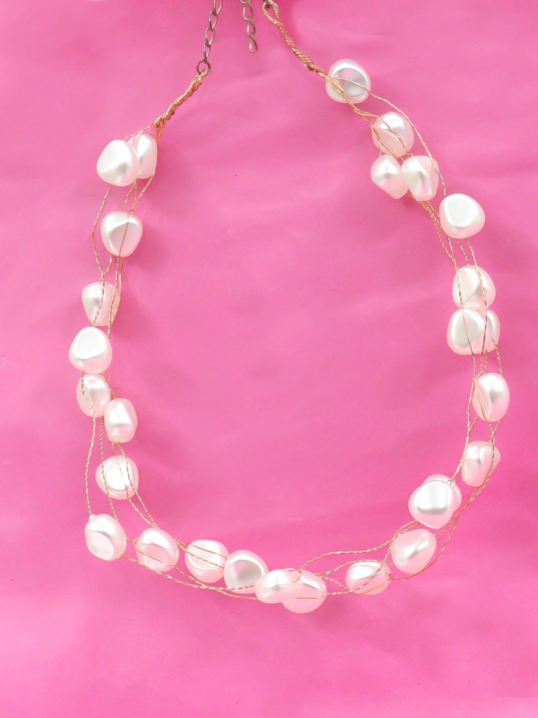 

FIMBUL Beaded Studded Necklace, Gold