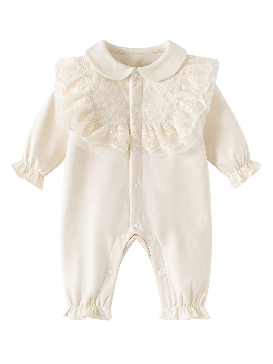 

StyleCast x Revolte Girls Embroidered Cotton Rompers, Cream