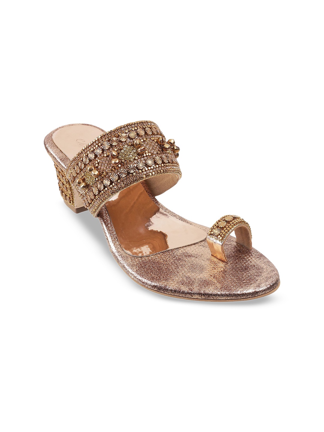 

Cheemo Women Embellished Block Heel Sandals, Pink