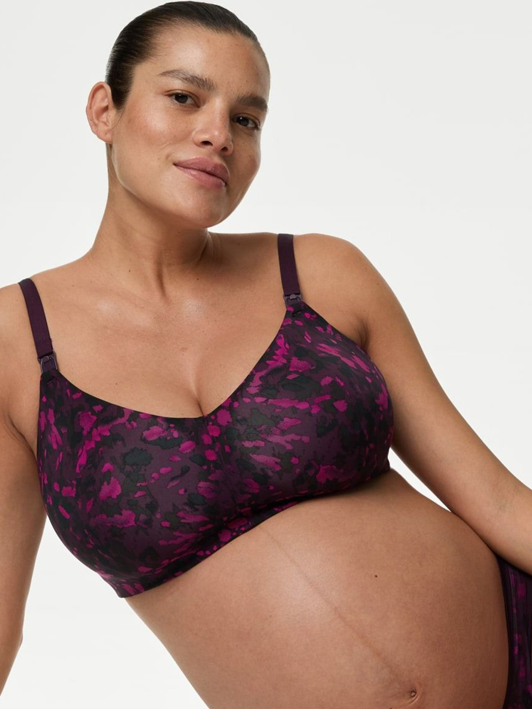 

Marks & Spencer Abstract Printed Full Coverage Maternity Bra, Purple
