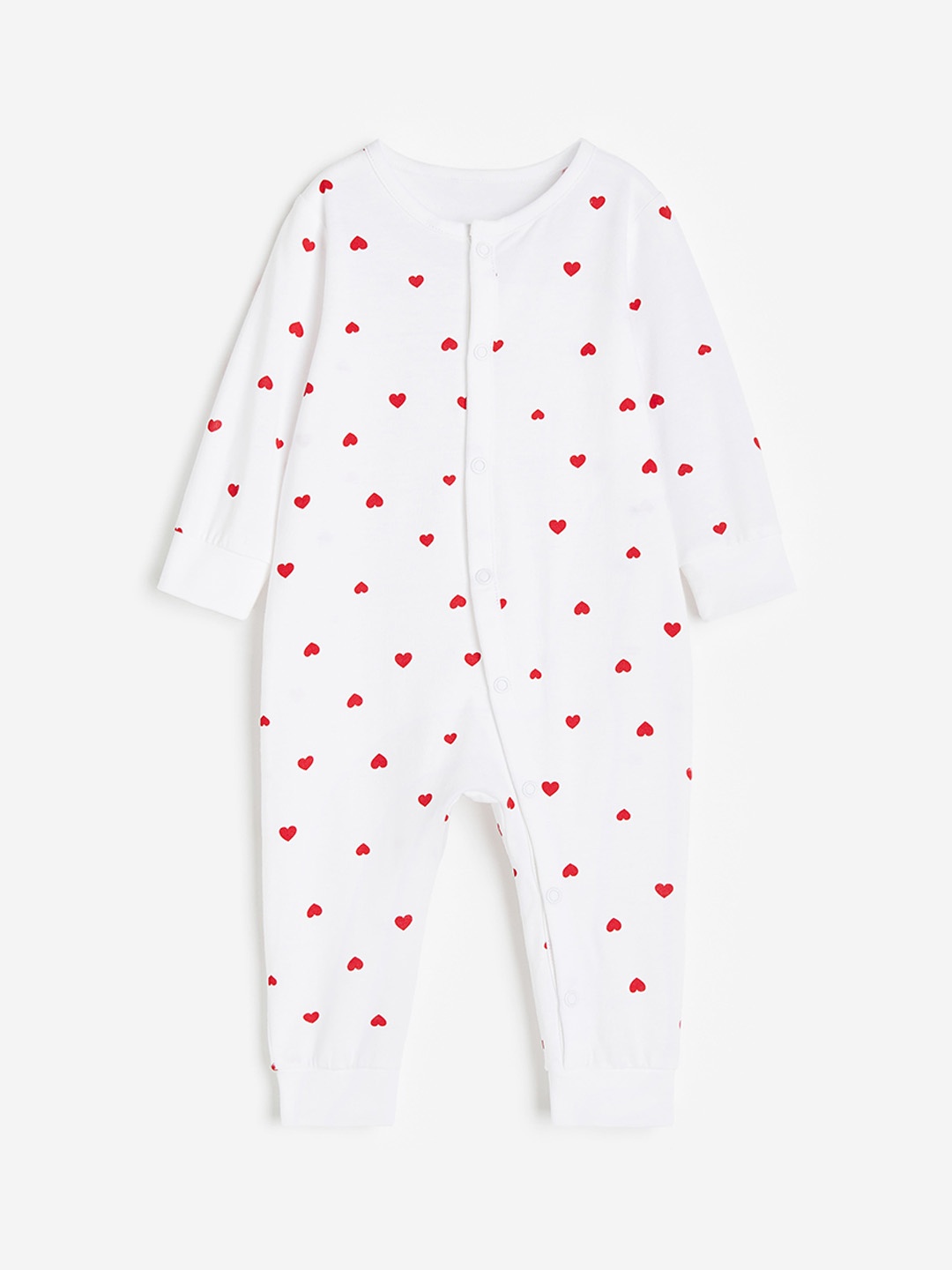 

H&M Kids Pure Cotton Printed Sleepsuit, White