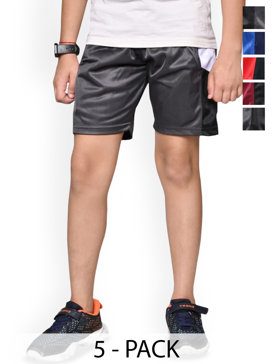 

BAESD Boys Pack Of 5 High-Rise Shorts, Black