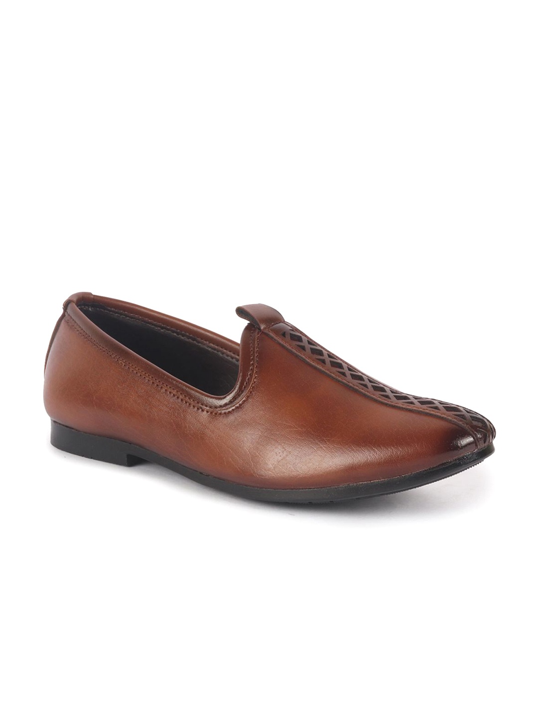 

FAUSTO Mens PU Mojaris, Brown