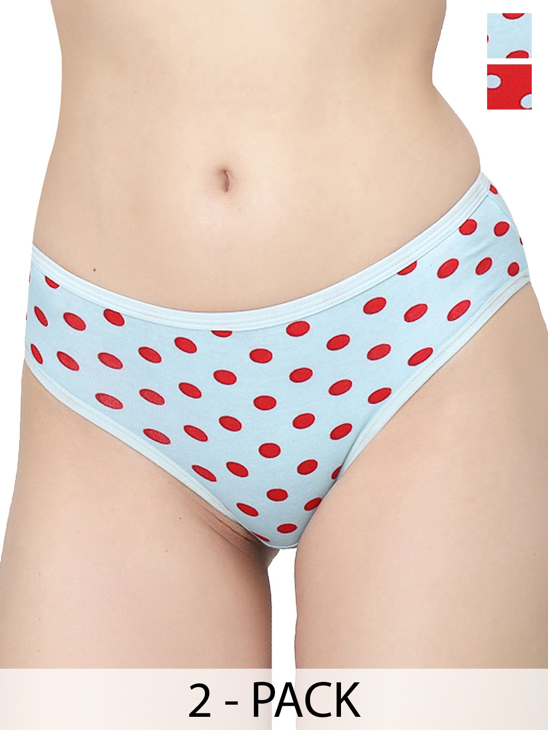 

Docare Women Pack Of 2 Printed Mid-Rise Briefs, Red