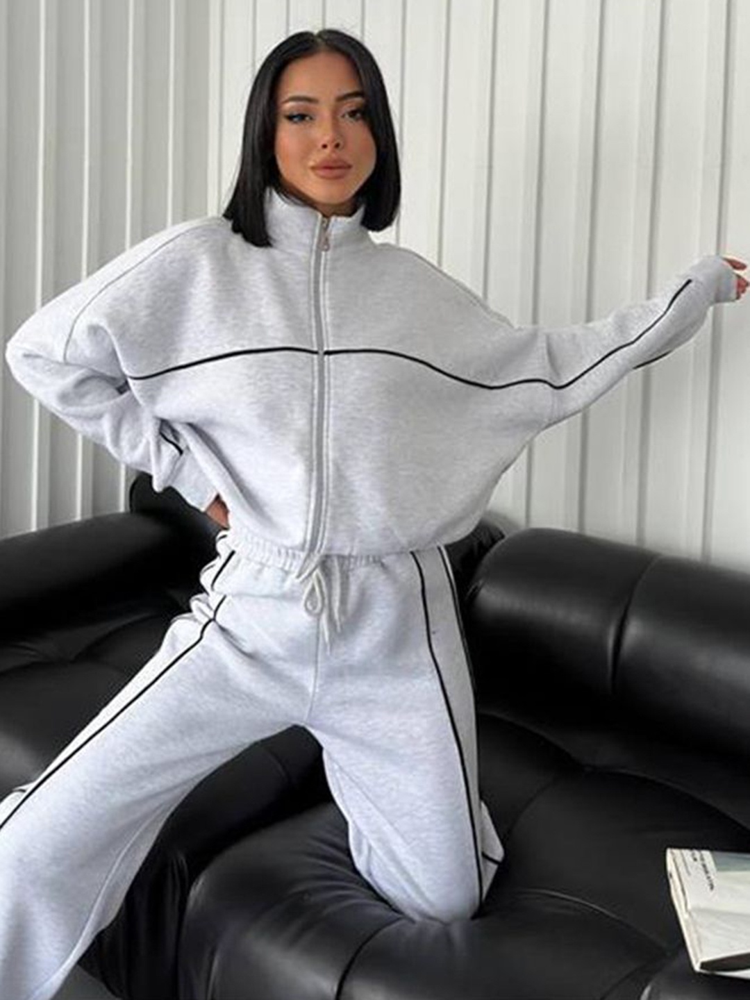 

LULU & SKY Sweatshirt With Trousers Co-Ords, Grey