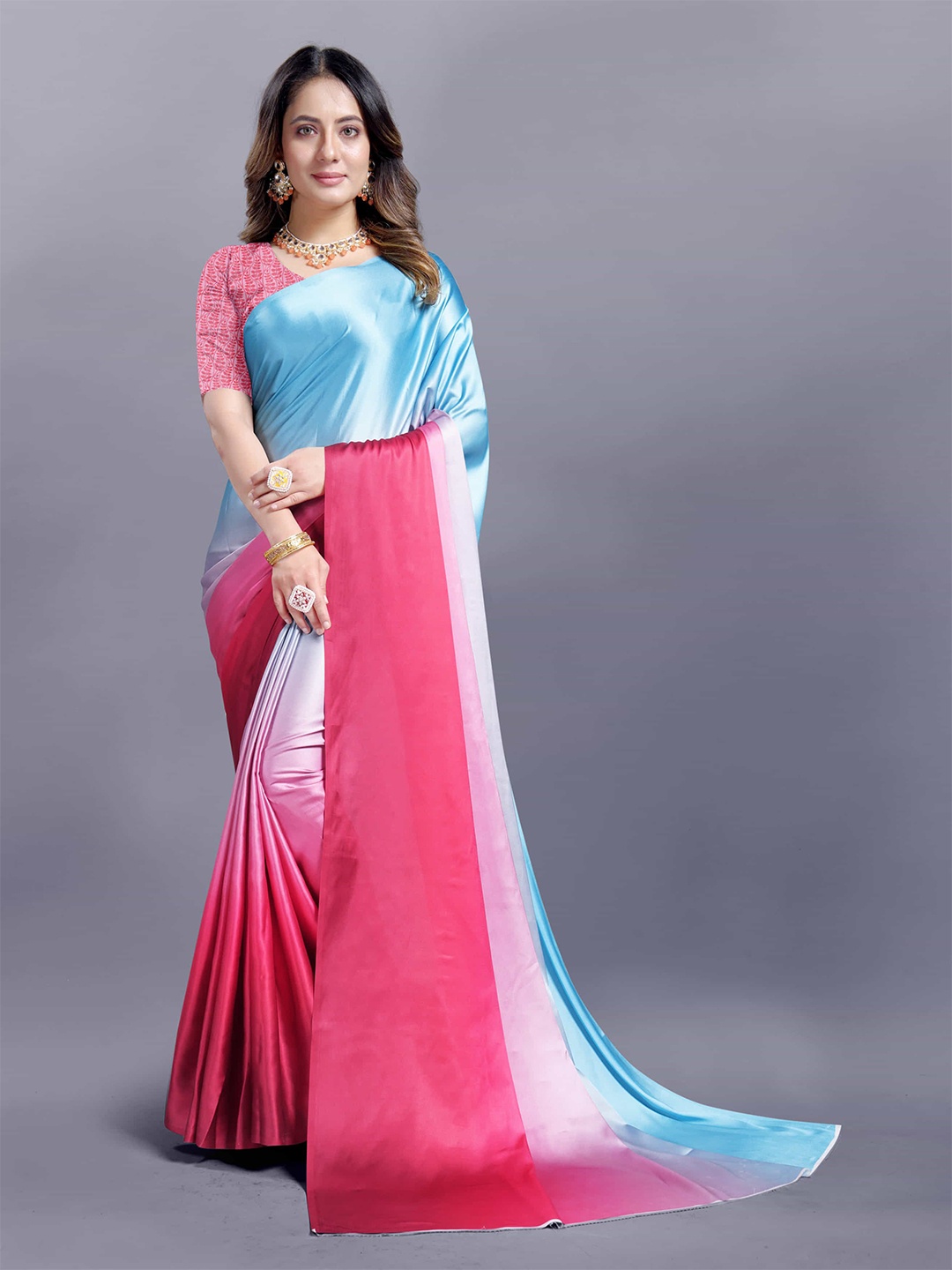 

V3 FASHION STUDIO Ethnic Motifs Saree, White