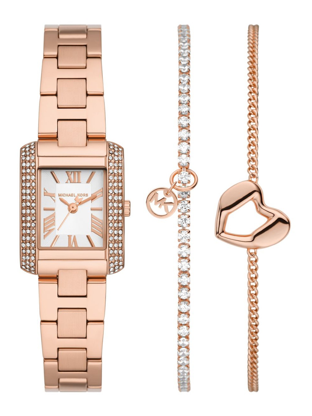 

Michael Kors Women Embellished Dial & Stainless Steel Straps Analogue Watch AK_MK7512SET, Rose gold