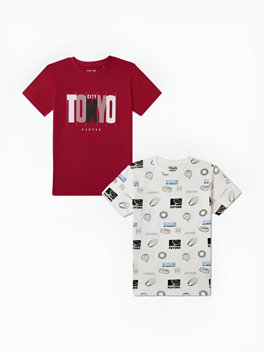 

R&B Boys Typography 2 Printed Applique T-shirt, Multi