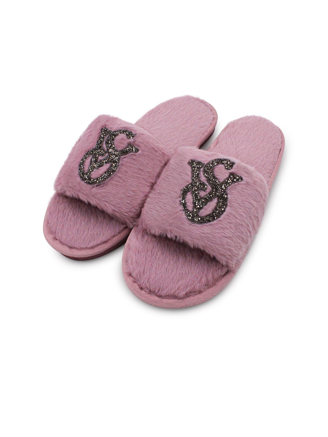 

JENNA Women Printed Fur Room Slippers, Purple