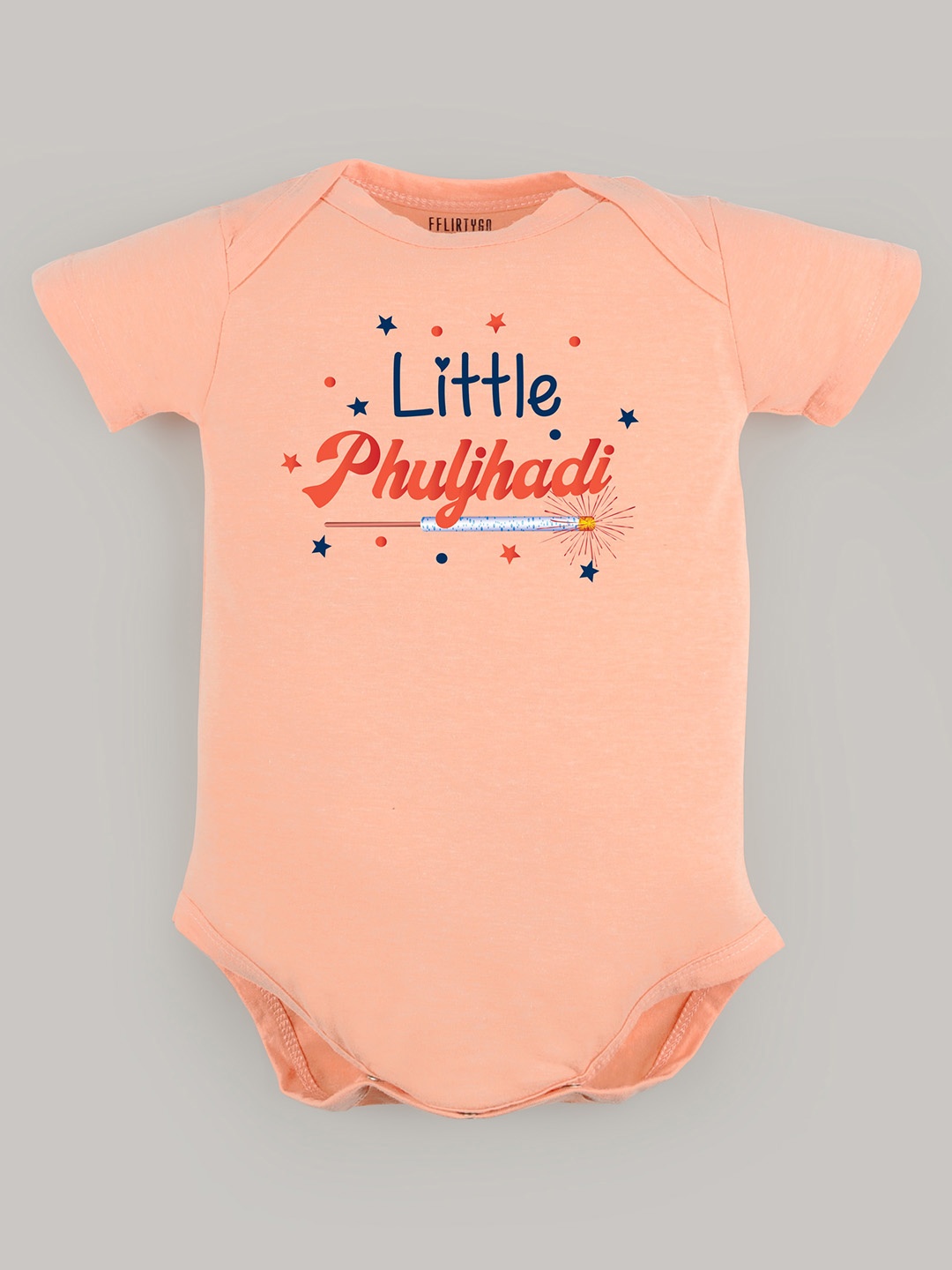 

FFLIRTYGO Kids Printed Cotton Bodysuit, Peach