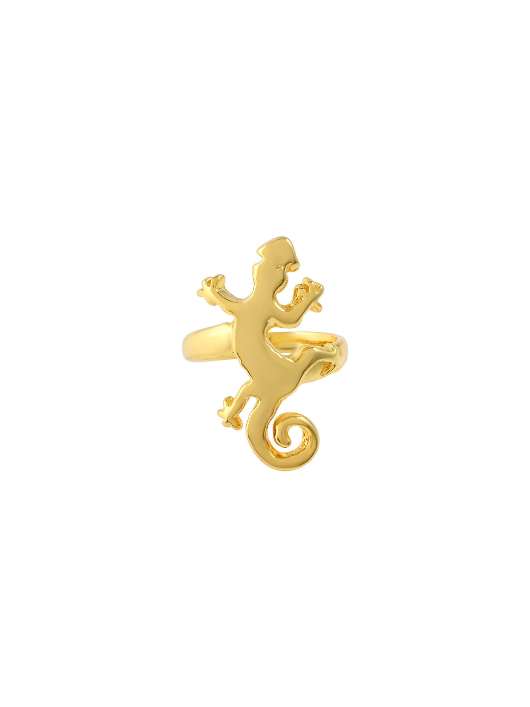 

MEMOIR Men Gold-Plated Lizard Design Finger Ring