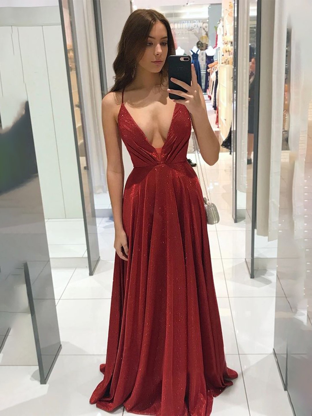 

LULU & SKY Halter Neck Maxi Dress, Red